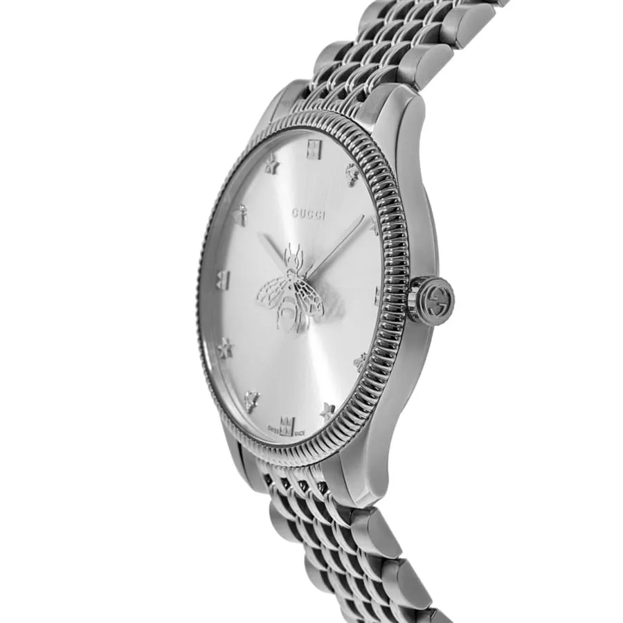Gucci G-Timeless Silver Dial Stainless Steel Women's Watch YA1264153