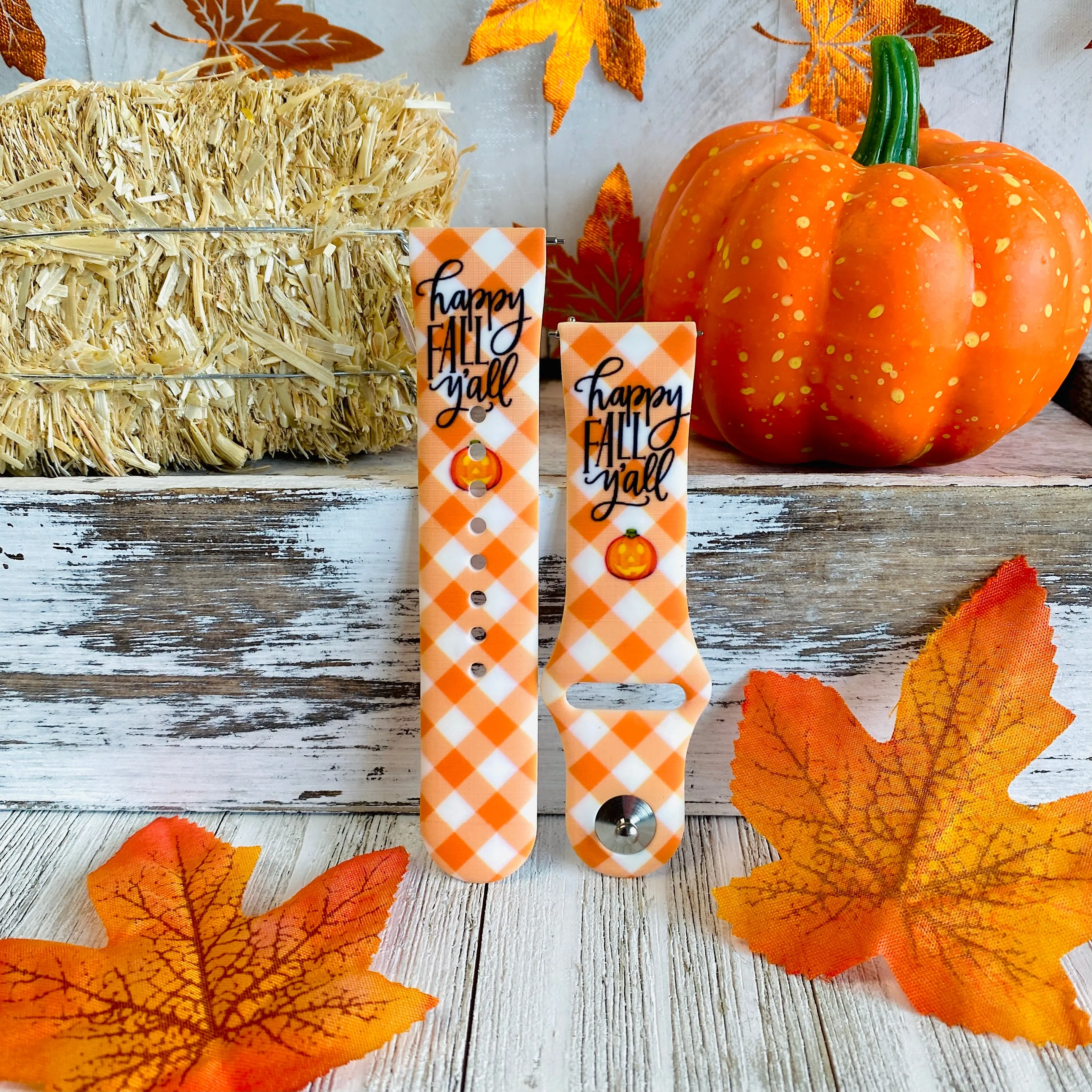 Happy Fall Y'all Print Silicone Band For Samsung Watch