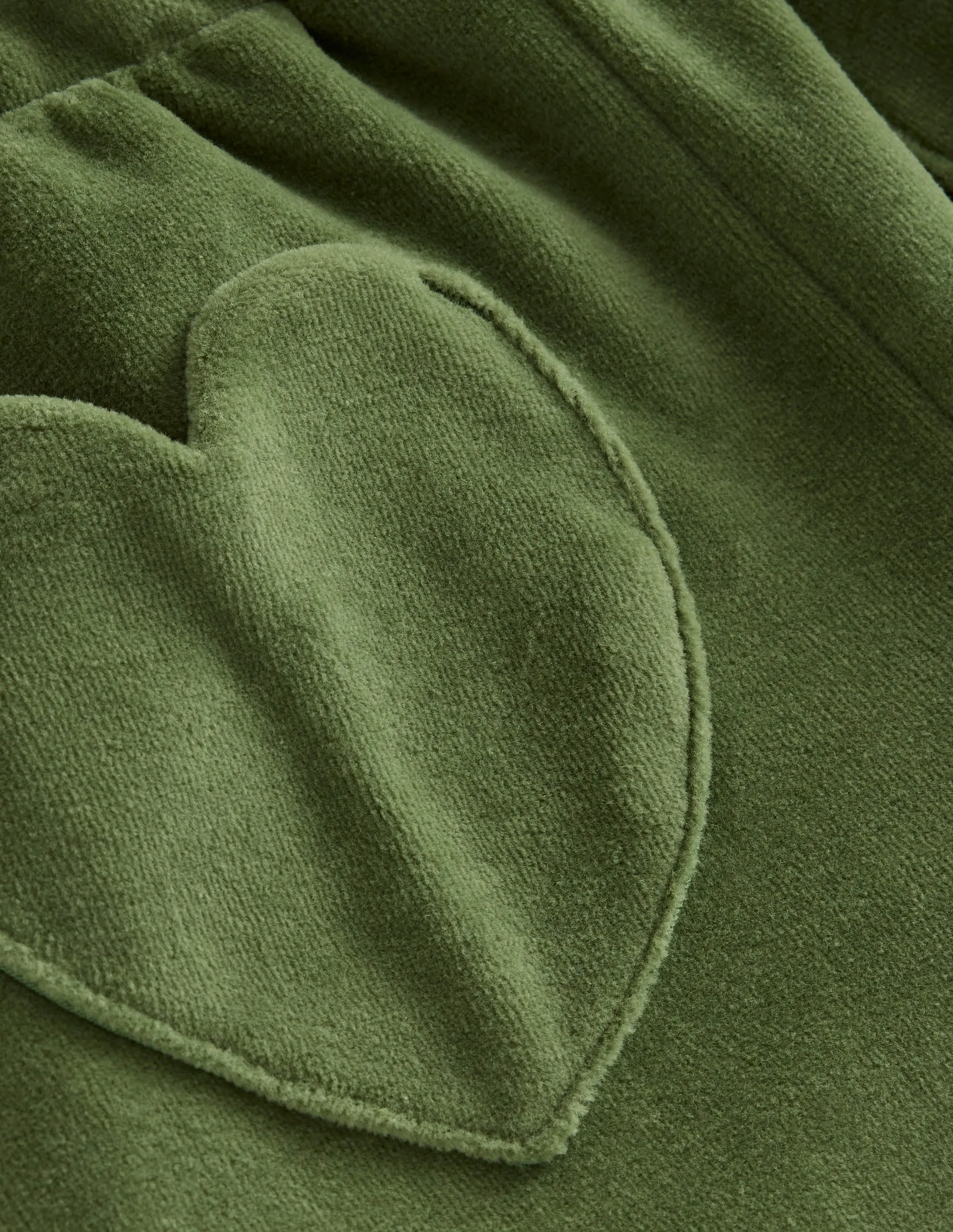 Heart Pocket Velour Jogger-Safari Green