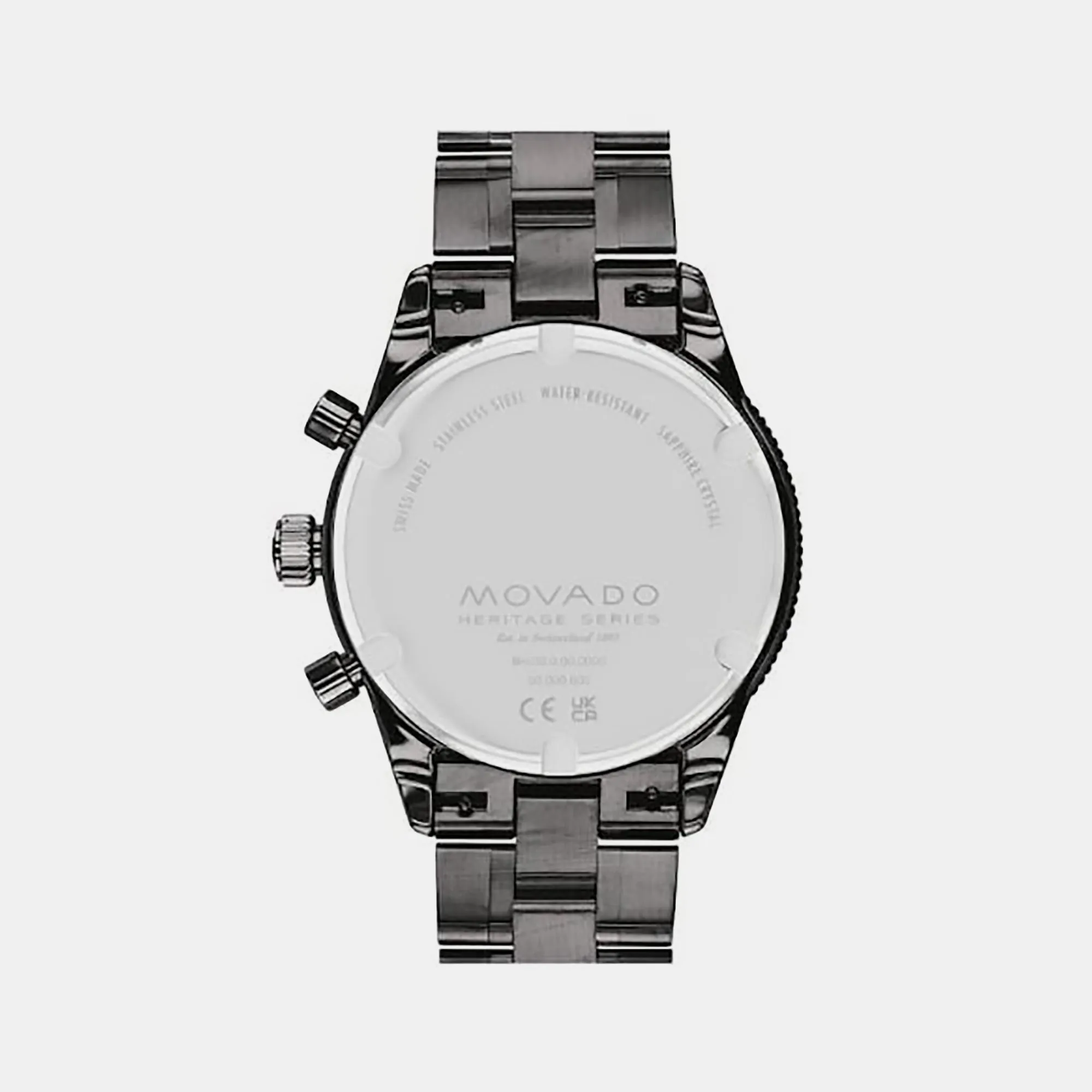 Heritage Series Men Black Chronograph Stainless Steel Watch 3650125