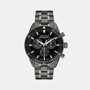 Heritage Series Men Black Chronograph Stainless Steel Watch 3650125