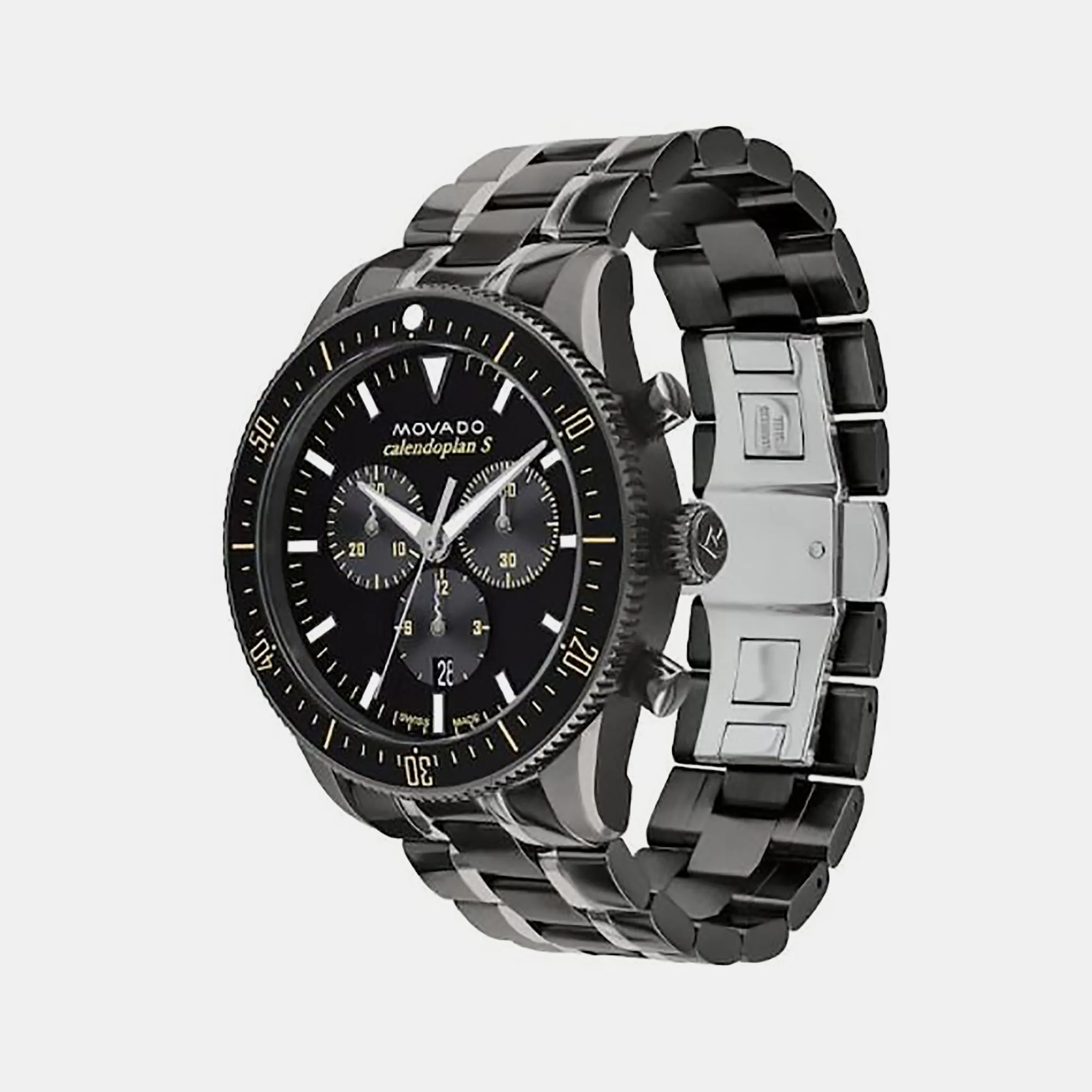 Heritage Series Men Black Chronograph Stainless Steel Watch 3650125