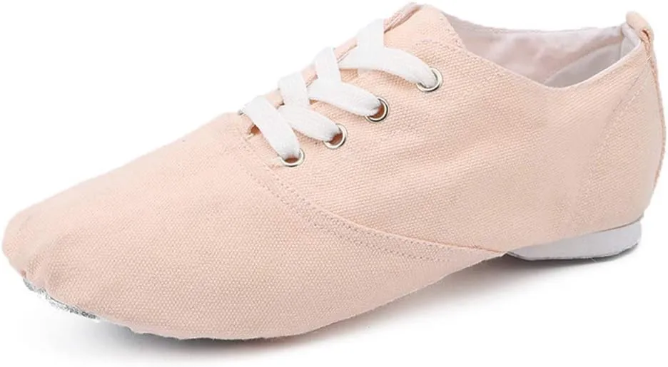 HIPPOSEUS Canvas Lace up Jazz Shoes Modern Dance Practice Shoes Lightweight for Women and Men
