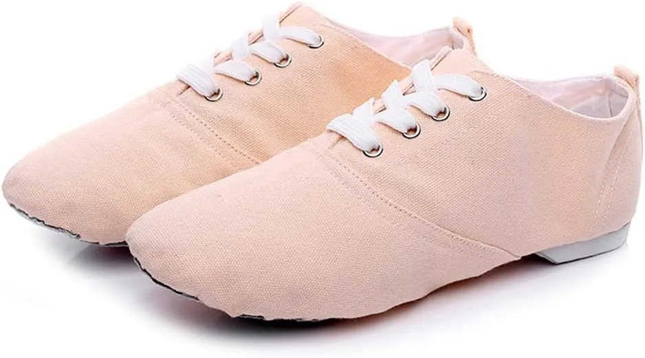 HIPPOSEUS Canvas Lace up Jazz Shoes Modern Dance Practice Shoes Lightweight for Women and Men
