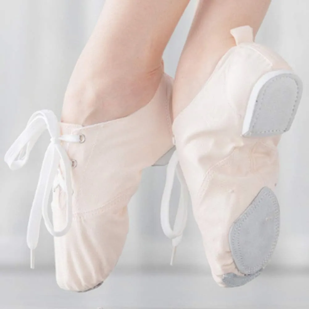 HIPPOSEUS Canvas Lace up Jazz Shoes Modern Dance Practice Shoes Lightweight for Women and Men