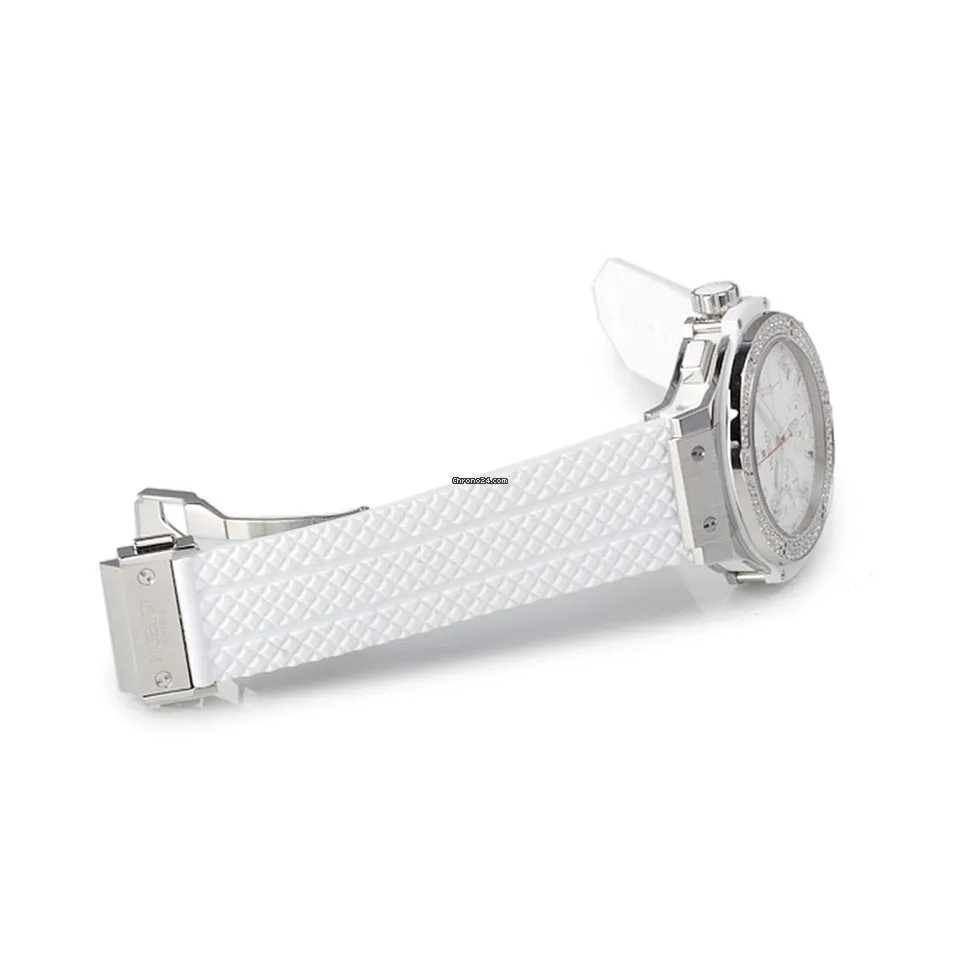 Hublot Big Bang 41mm Steel Diamonds Rubber White Ladies Watch