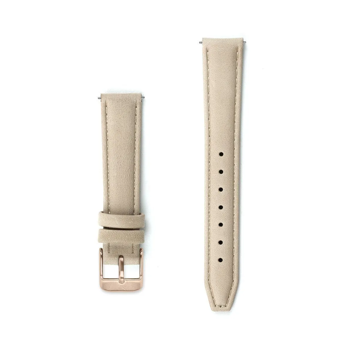 Ivory Leather Watch Strap - 16mm Width
