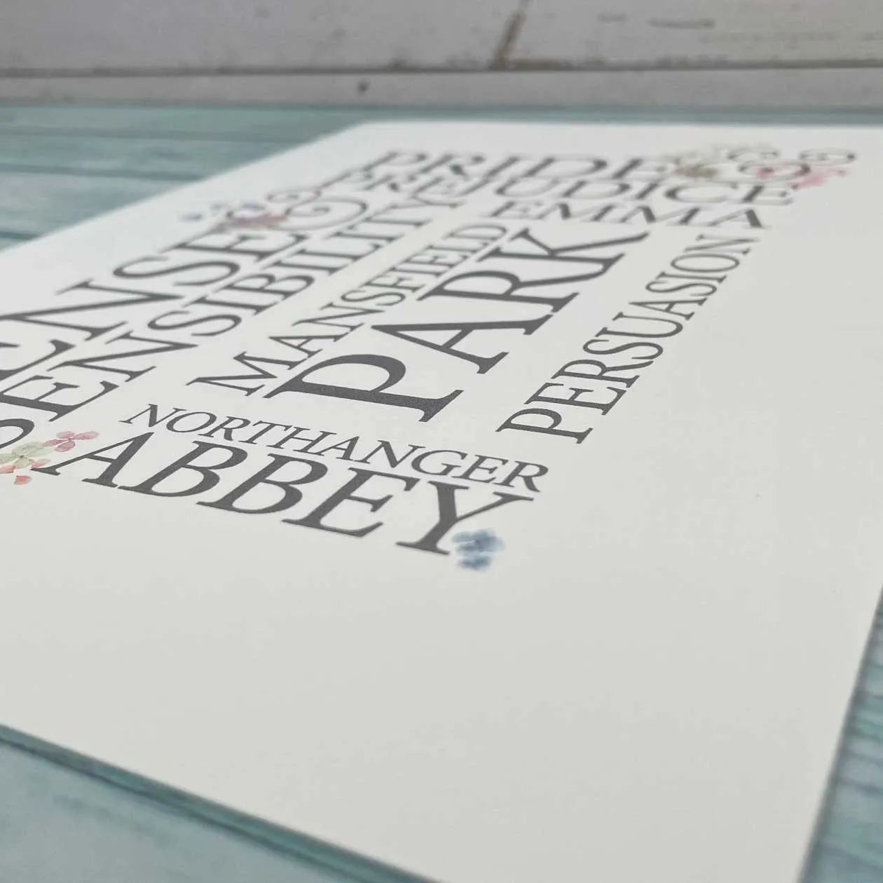 Jane Austen's Book Titles - A4 Typography Print