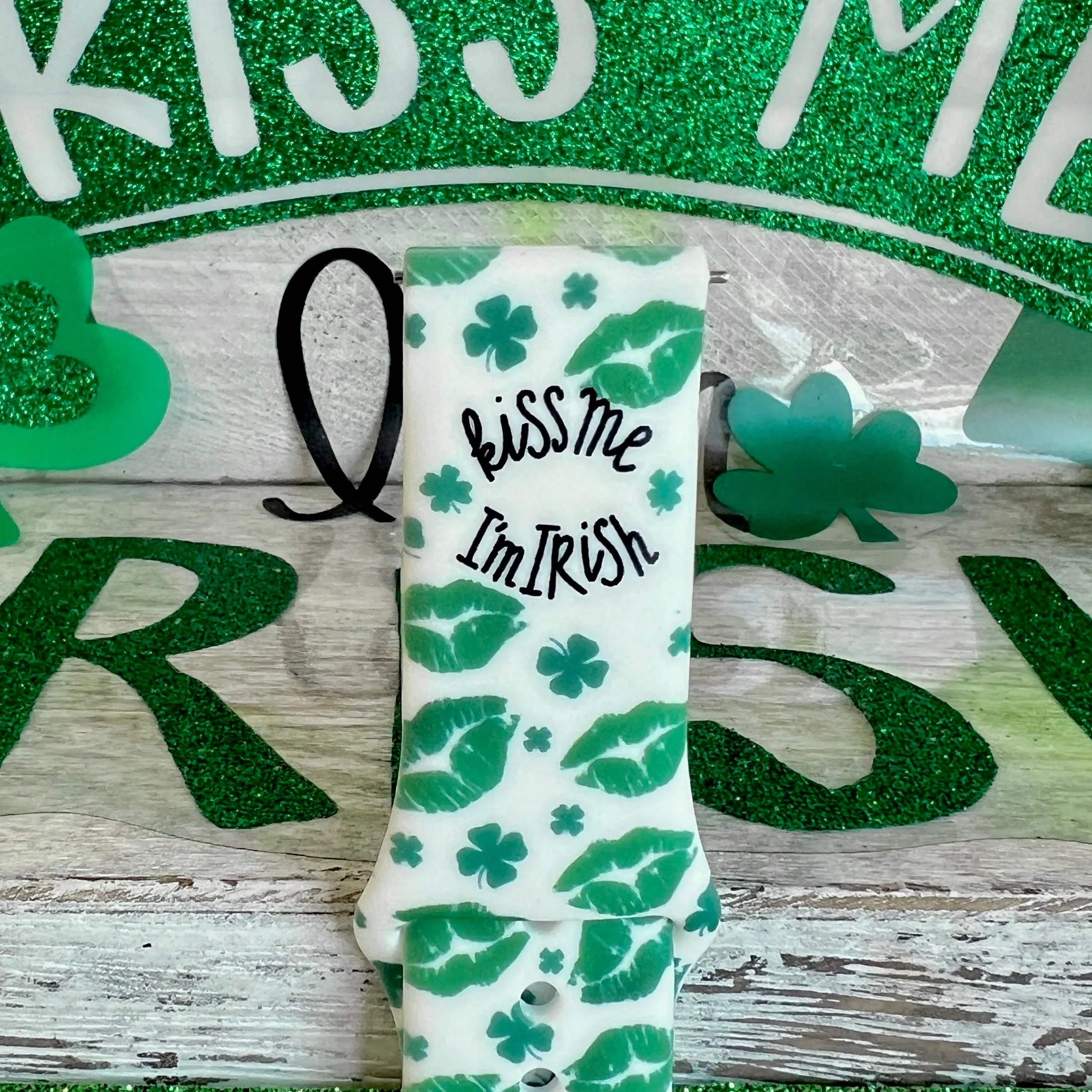 Kiss Me I'm Irish Print Silicone Band For Samsung Watch