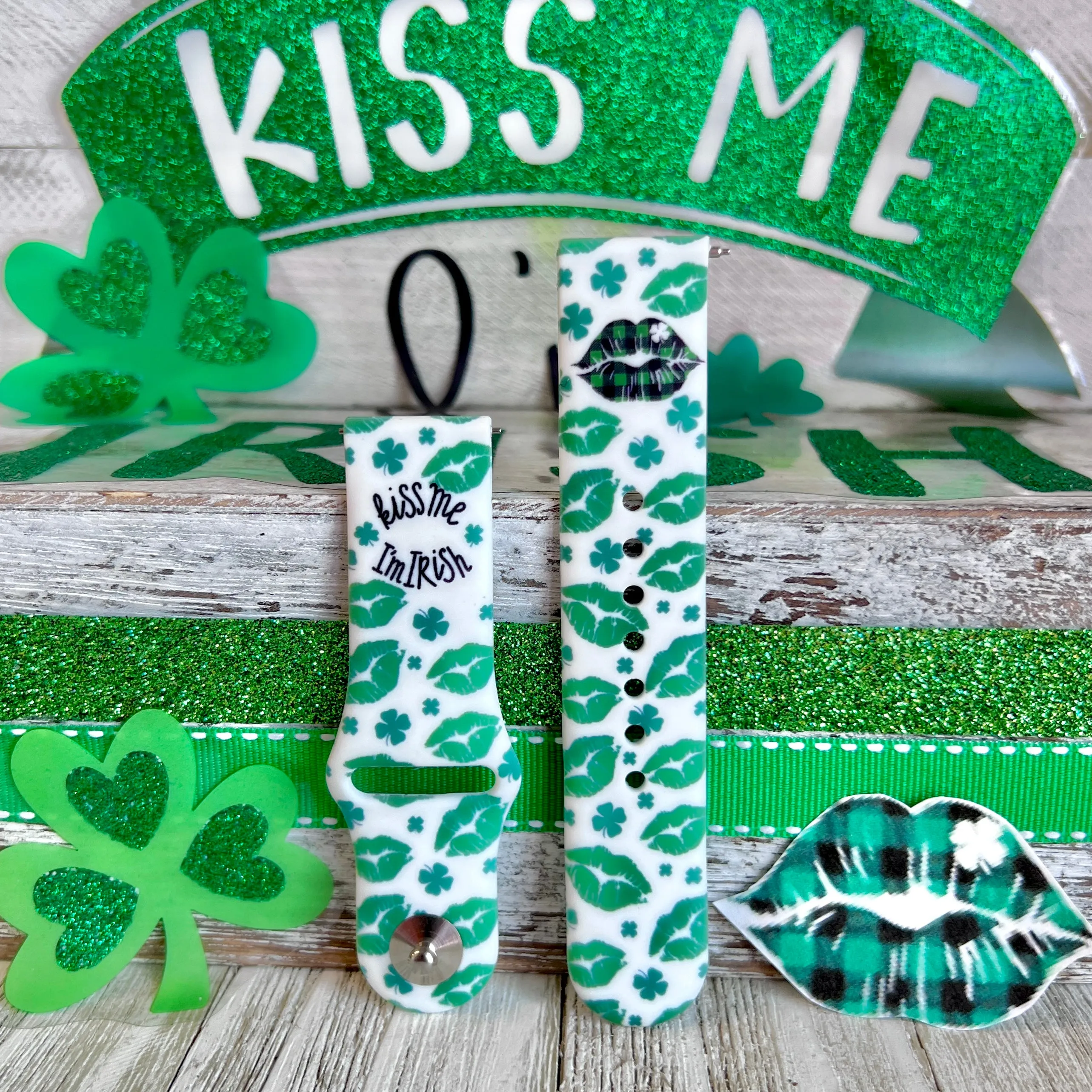 Kiss Me I'm Irish Print Silicone Band For Samsung Watch