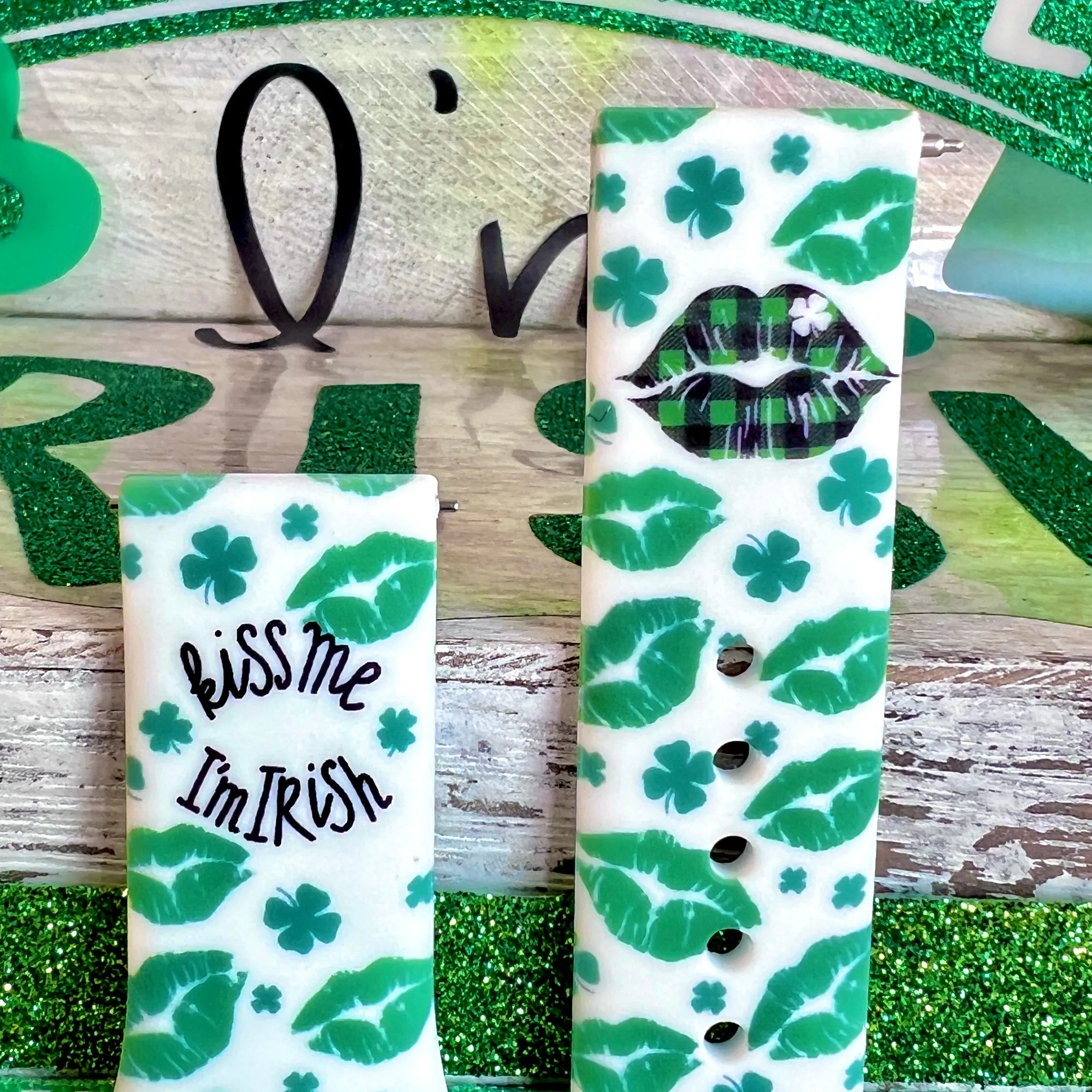 Kiss Me I'm Irish Print Silicone Band For Samsung Watch