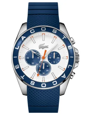 Lacoste Westport Mens Chronograph - Blue & White Dial - Rubber Strap - 50m