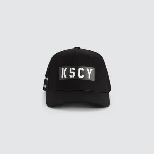 Magna 5 Panel Curved Peak Cap Jet Black