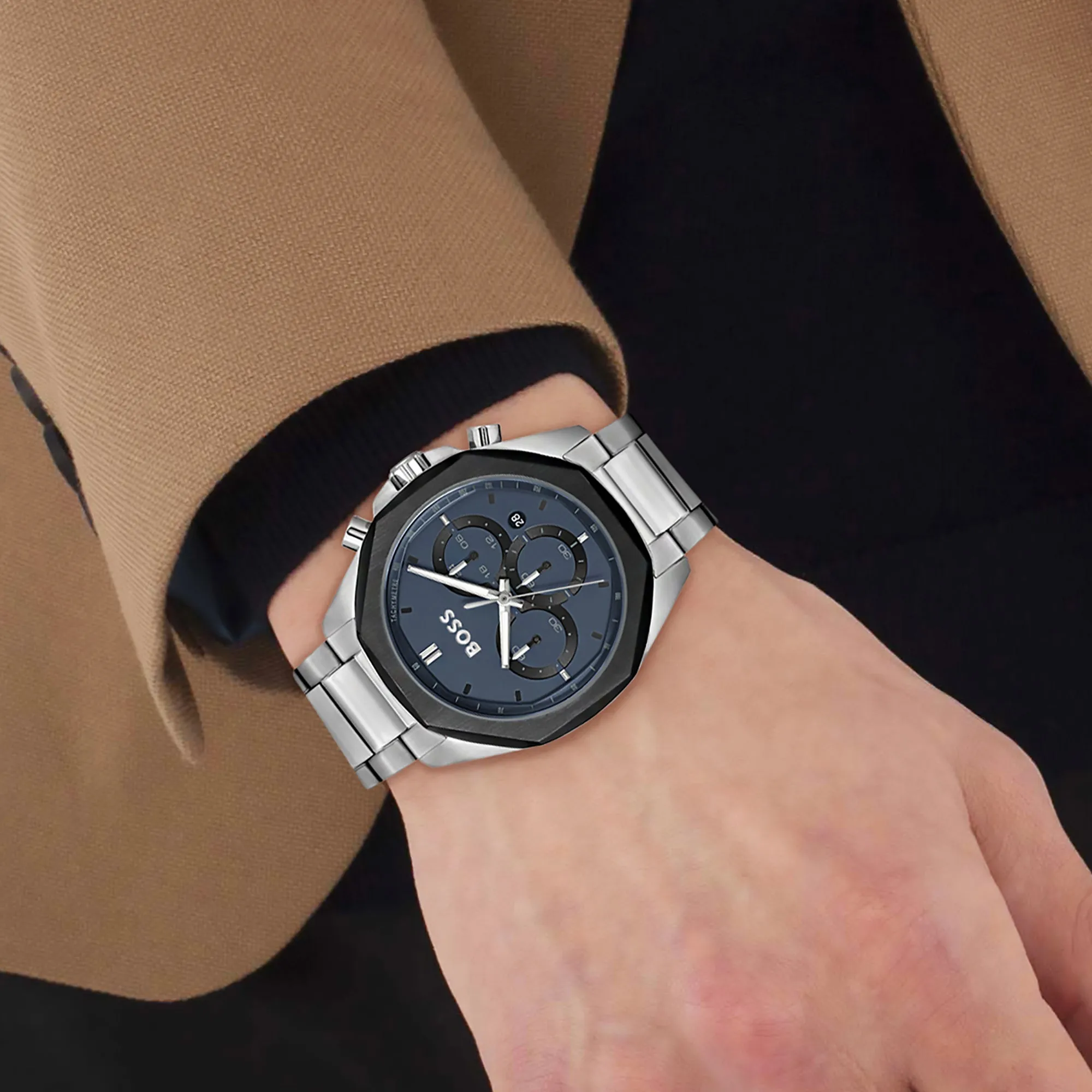 Men Blue Chronograph Stainless Steel Watch 1514015