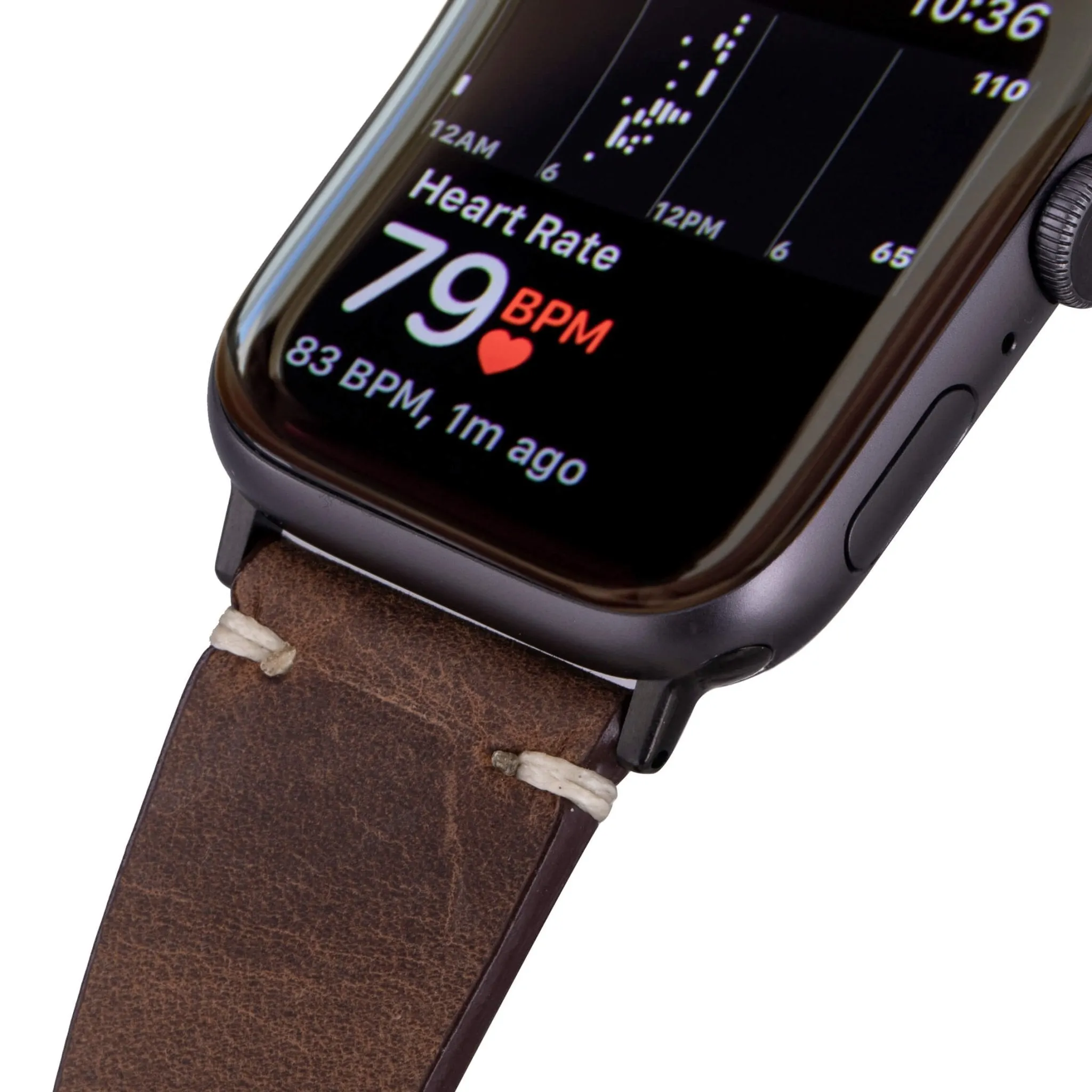 Modern Newport Band for Apple Watch Ultra 49mm, Distressed Coffee, Black Hardware