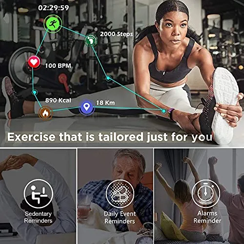 MorePro SPO2 Blood Oxygen Blood Pressure Heart Rate Monitor Waterproof Fitness Tracker Activity Tracker HRV Health Watch with Enhanced Sleep Monitor for Android iOS Women Men