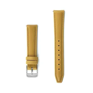 Mustard Stitched Leather Watch Strap - 16mm Width