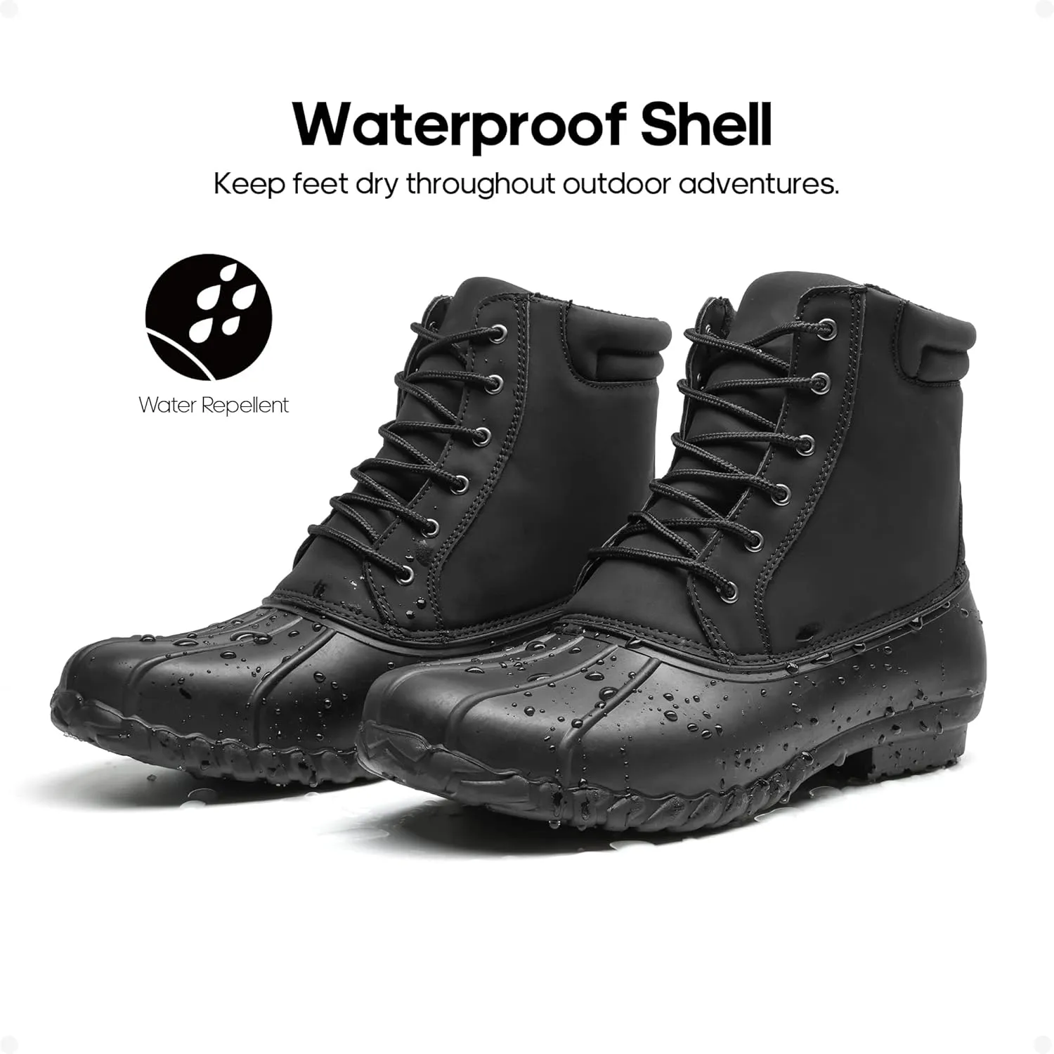 NORTIV 8 Men's Duck Boots Snow Winter Classic Insulated Waterproof Shell Boot