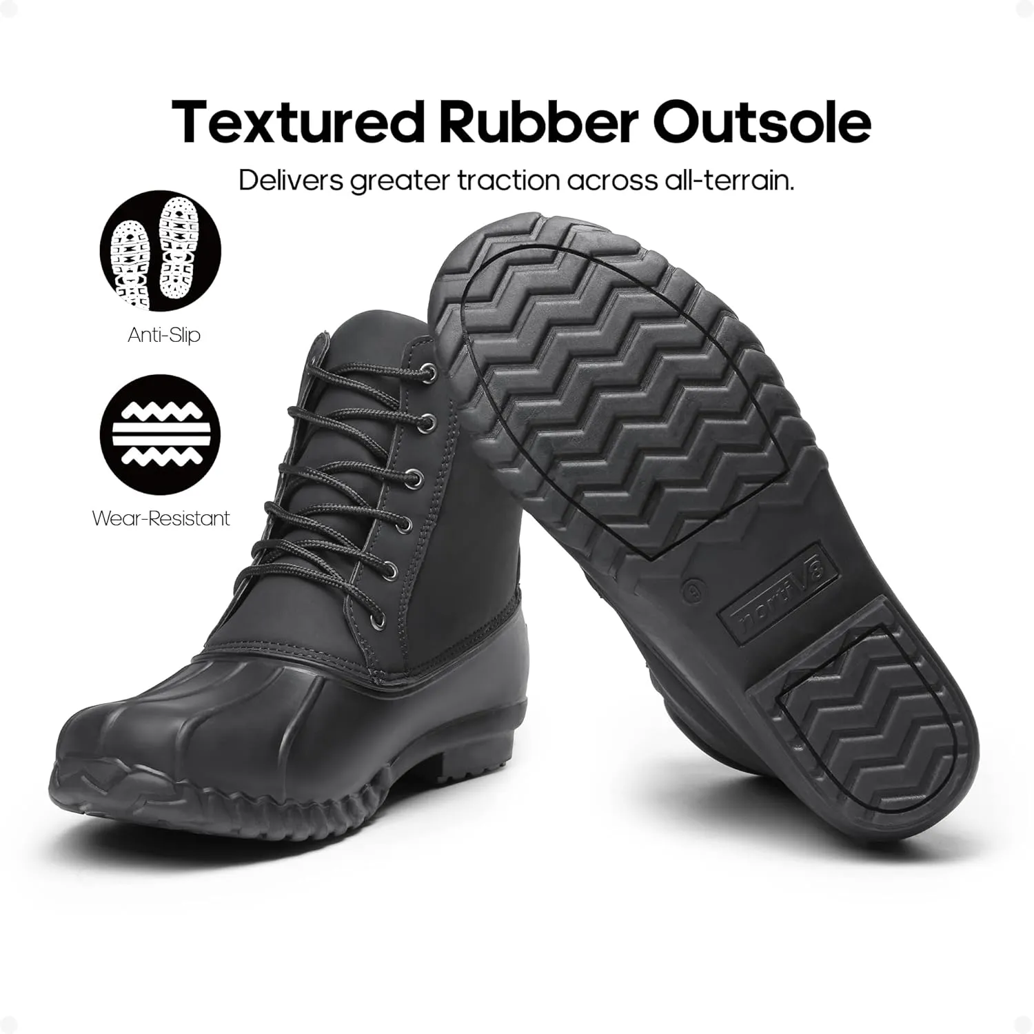 NORTIV 8 Men's Duck Boots Snow Winter Classic Insulated Waterproof Shell Boot