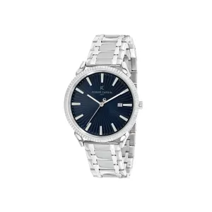 Pigalle Metal Link Watch with Fluted Bezel and Blue Dial