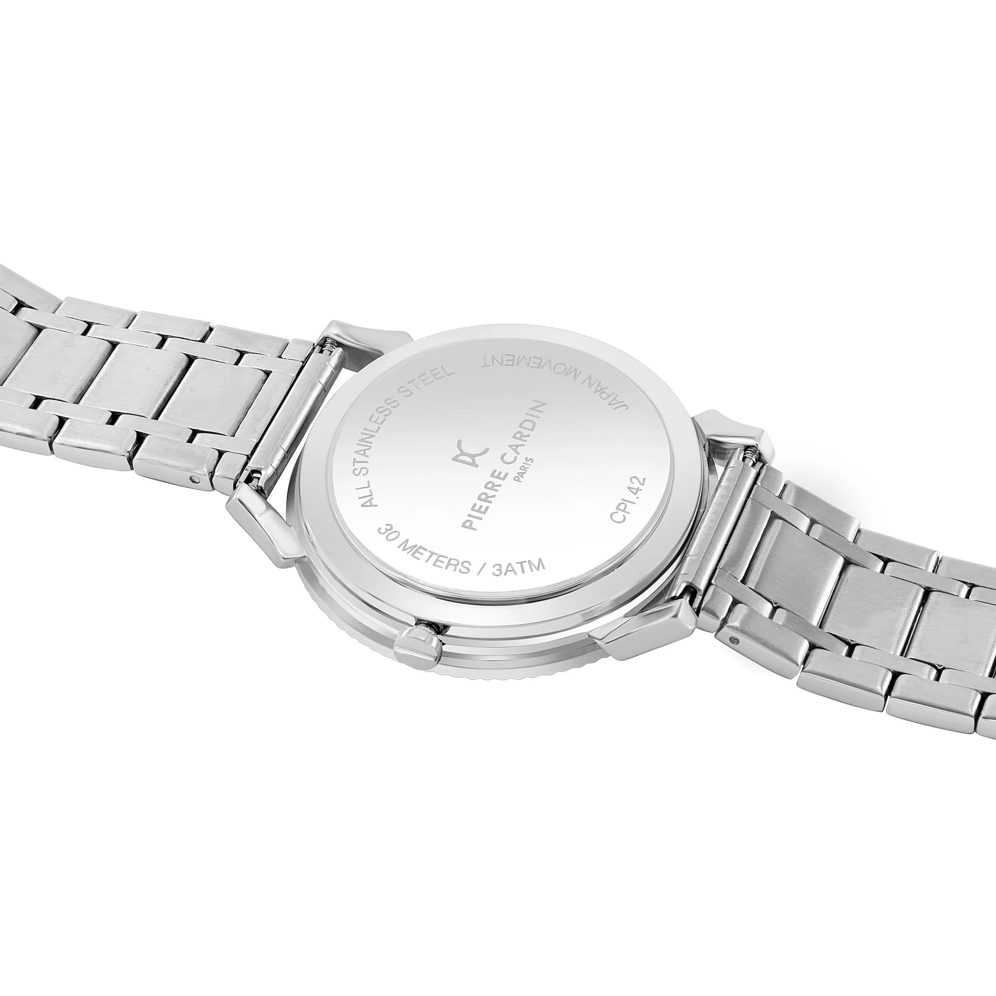 Pigalle Metal Link Watch with Fluted Bezel and Silver Dial