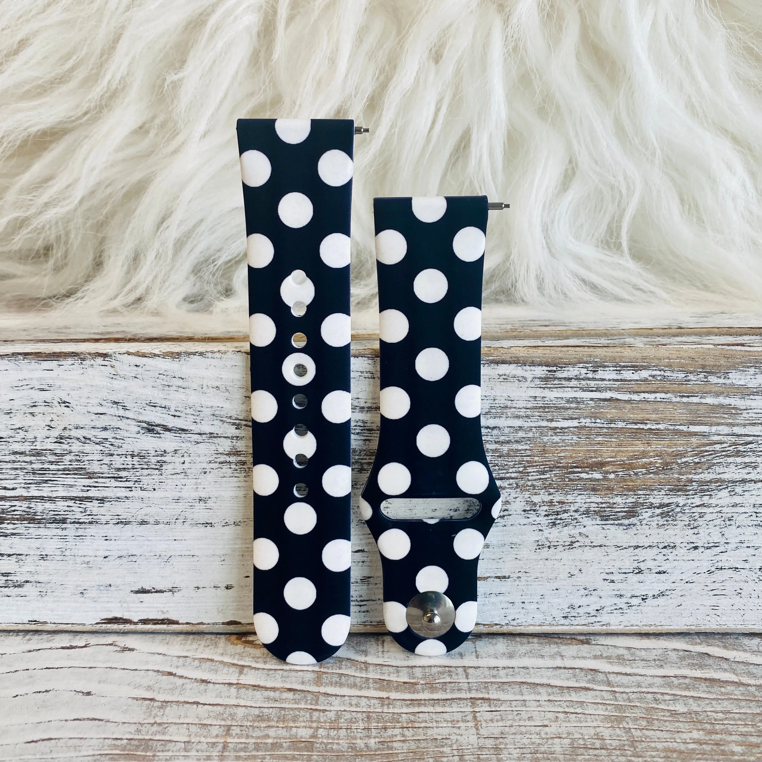 Polka Dot Print Silicone Band For Fitbit Versa 1/2 Multiple Colors Available