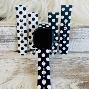 Polka Dot Print Silicone Band For Fitbit Versa 1/2 Multiple Colors Available