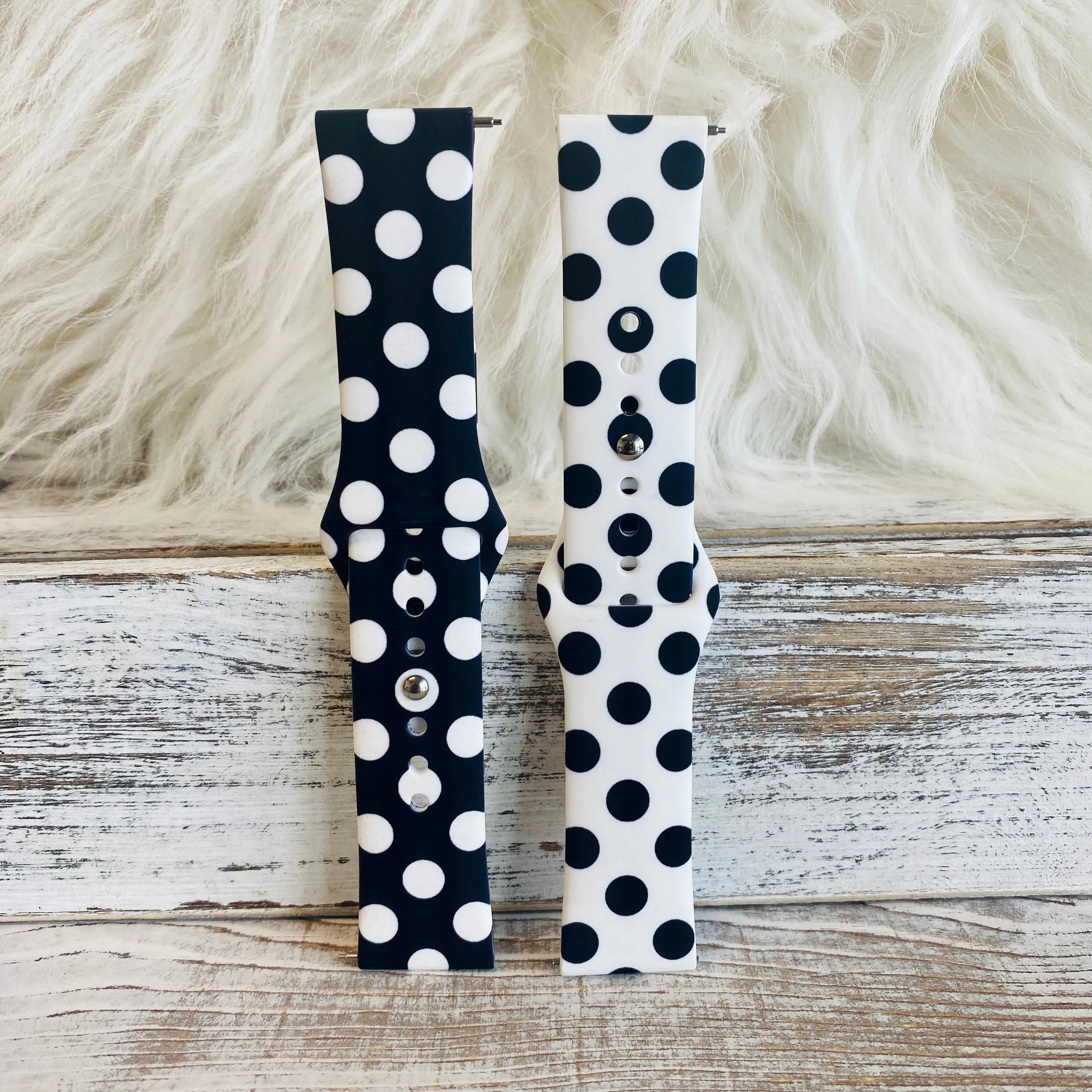 Polka Dot Print Silicone Band For Fitbit Versa 1/2 Multiple Colors Available