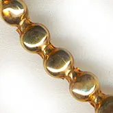 Rare Vintage Post-WWII Japanese Coin-Shaped Hollow Blown Glass Beads. Dark Gold. 5mm. Strand of 50. B11-YO-0505