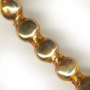 Rare Vintage Post-WWII Japanese Coin-Shaped Hollow Blown Glass Beads. Dark Gold. 5mm. Strand of 50. B11-YO-0505