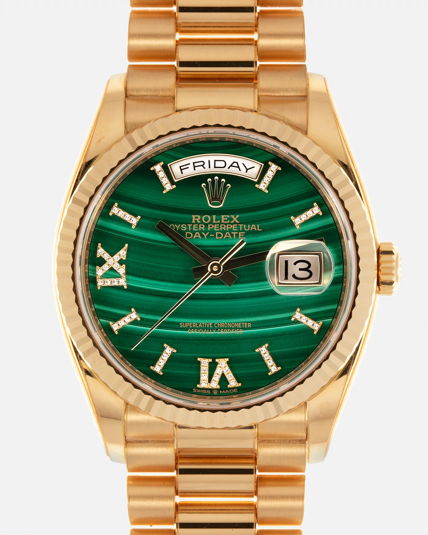 Rolex Day Date Malachite Diamond 128238