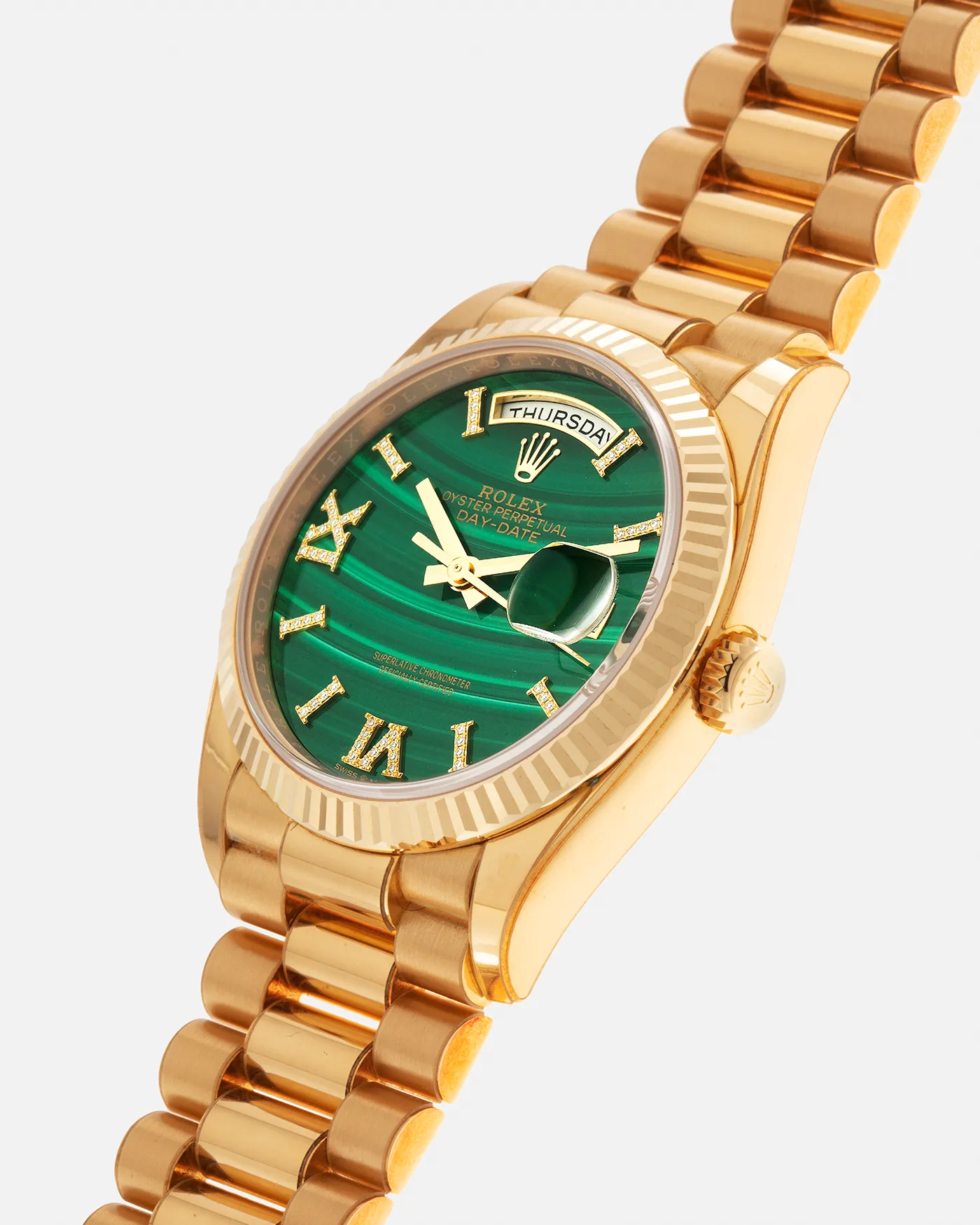 Rolex Day Date Malachite Diamond 128238