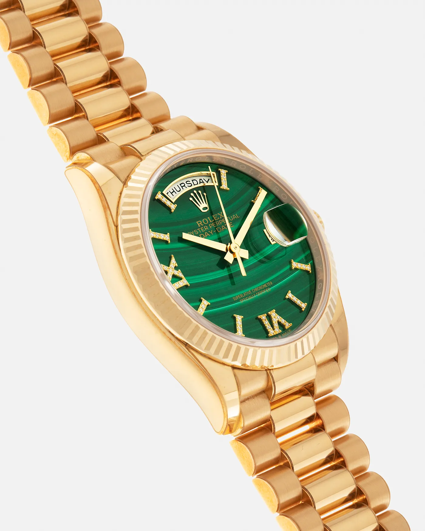 Rolex Day Date Malachite Diamond 128238