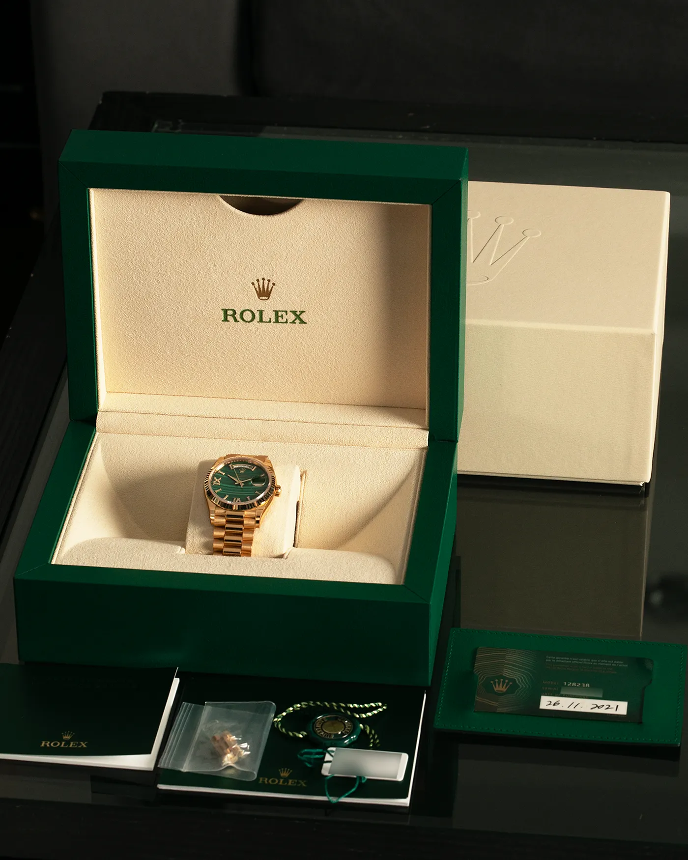 Rolex Day Date Malachite Diamond 128238