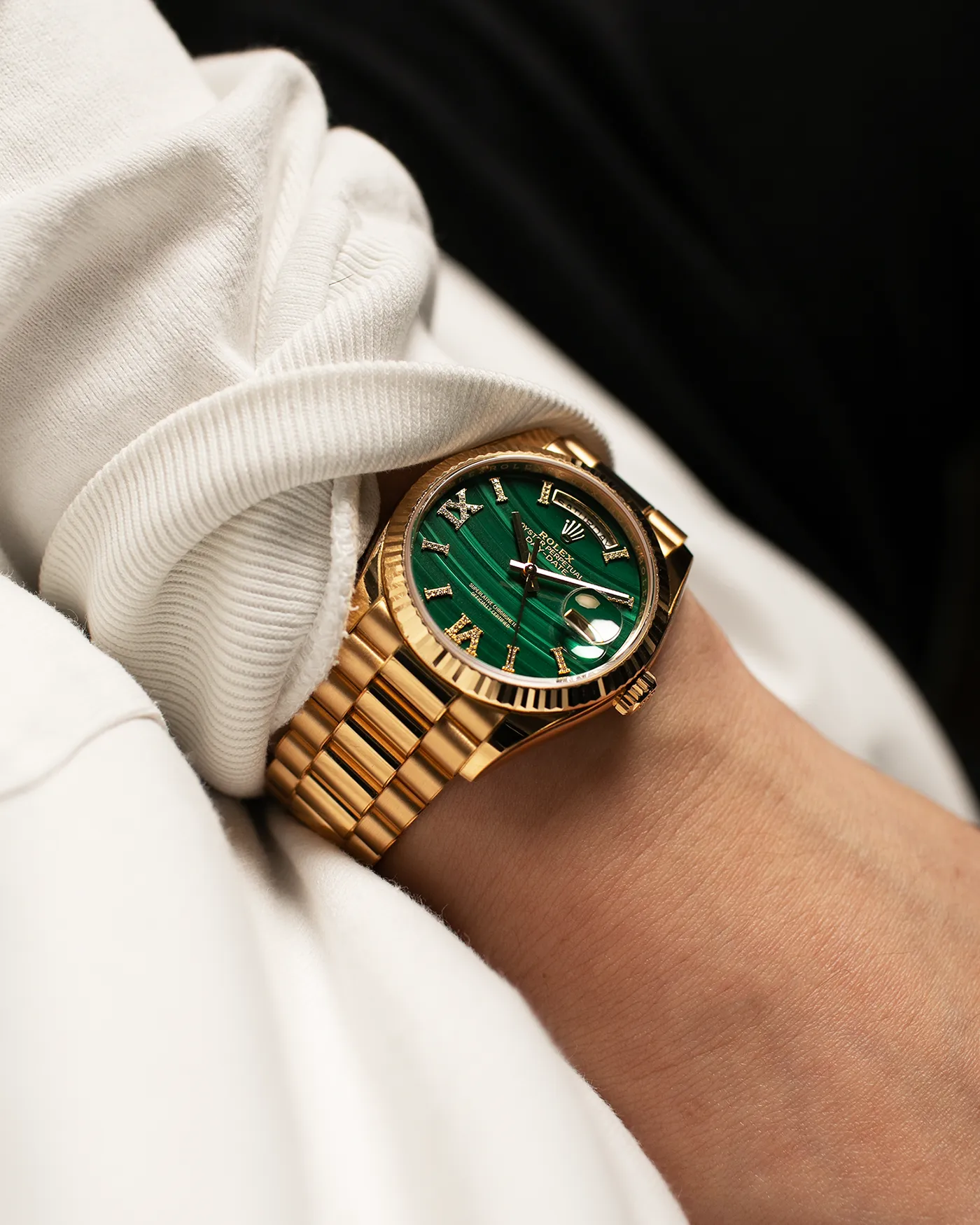 Rolex Day Date Malachite Diamond 128238