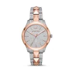 Runway Mercer Pave Rose Gold-Tone & Silver Watch MK6716