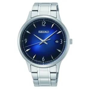 Seiko Gents Blue Stainless Steel Watch SGEH89P
