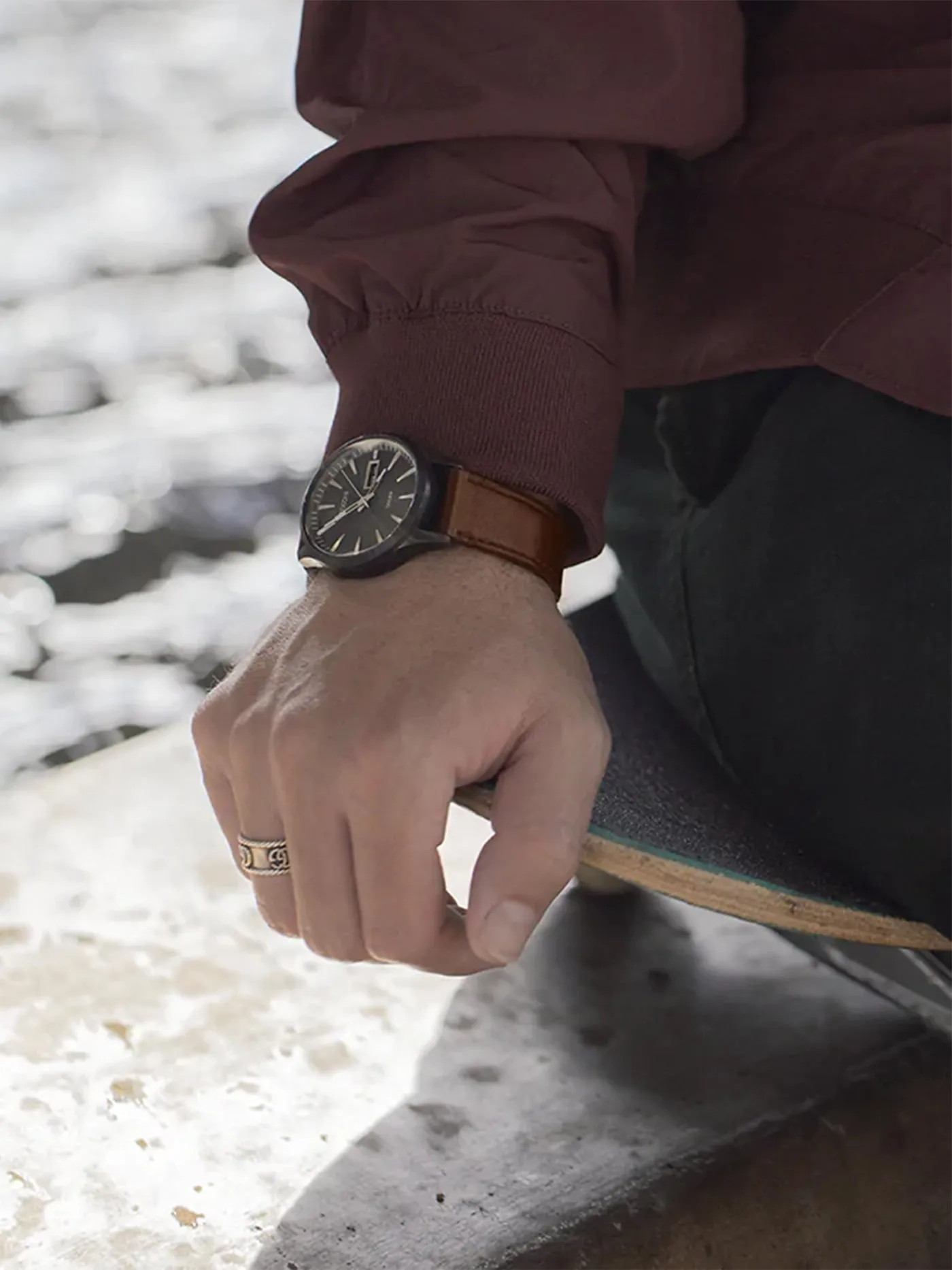 Sentry Solar Leather Watch