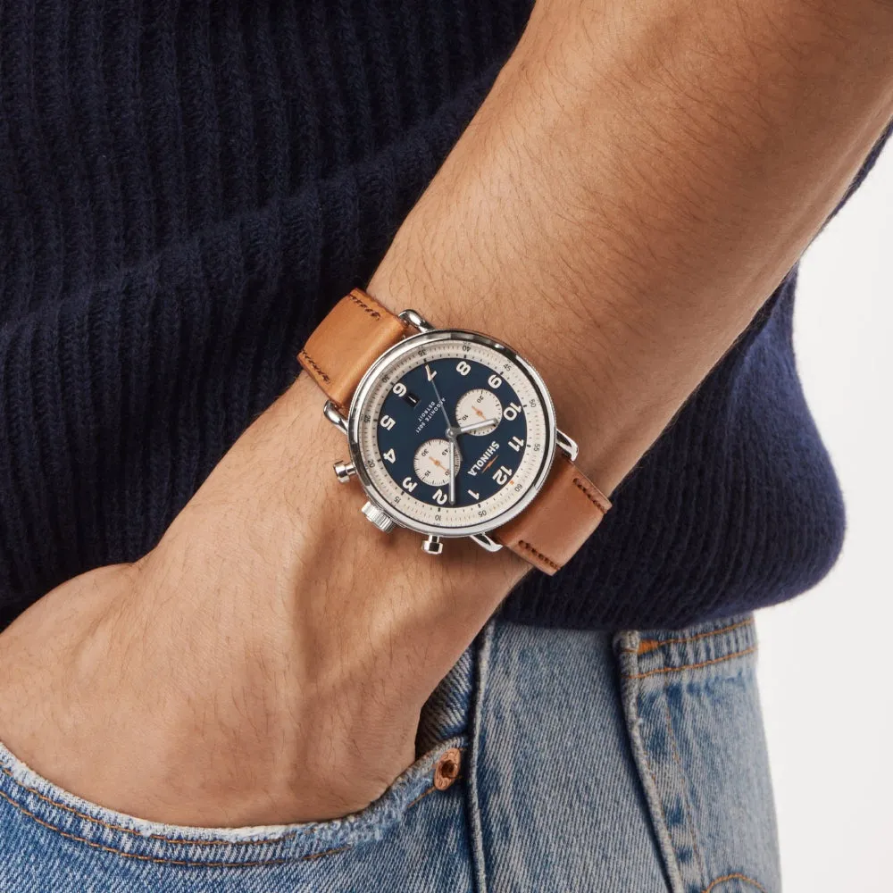 Shinola The Canfield Chrono Model C56 Chronograph Watch - Blue Dial
