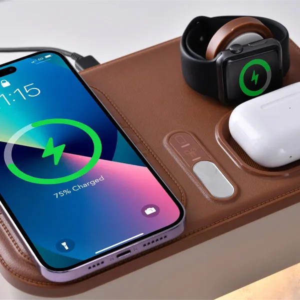 Smart Night Light Tissue Box with 3-in-1 Wireless Charger – Multifunctional Desk Organizer