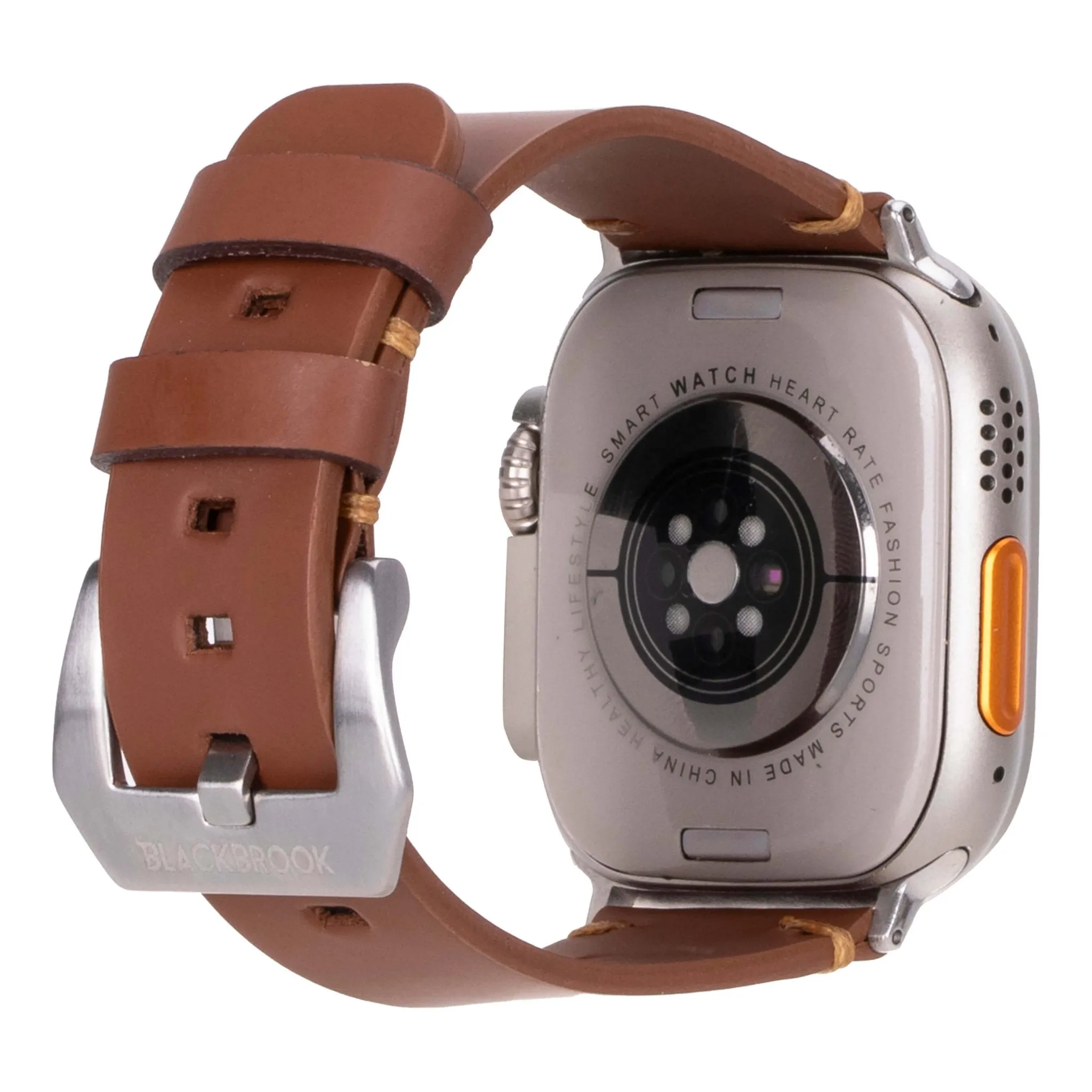 Sutton Modern Band for Apple Watch Ultra 49mm, Brown, Silver Hardware