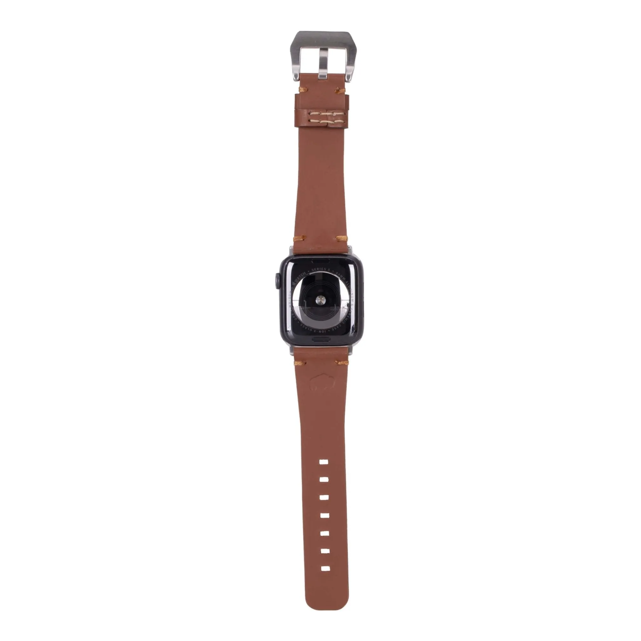 Sutton Modern Band for Apple Watch Ultra 49mm, Brown, Silver Hardware