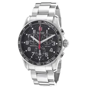 Swiss Army 241443 Men's Classic XLS Black Dial Steel Bracelet Chronograph Watch