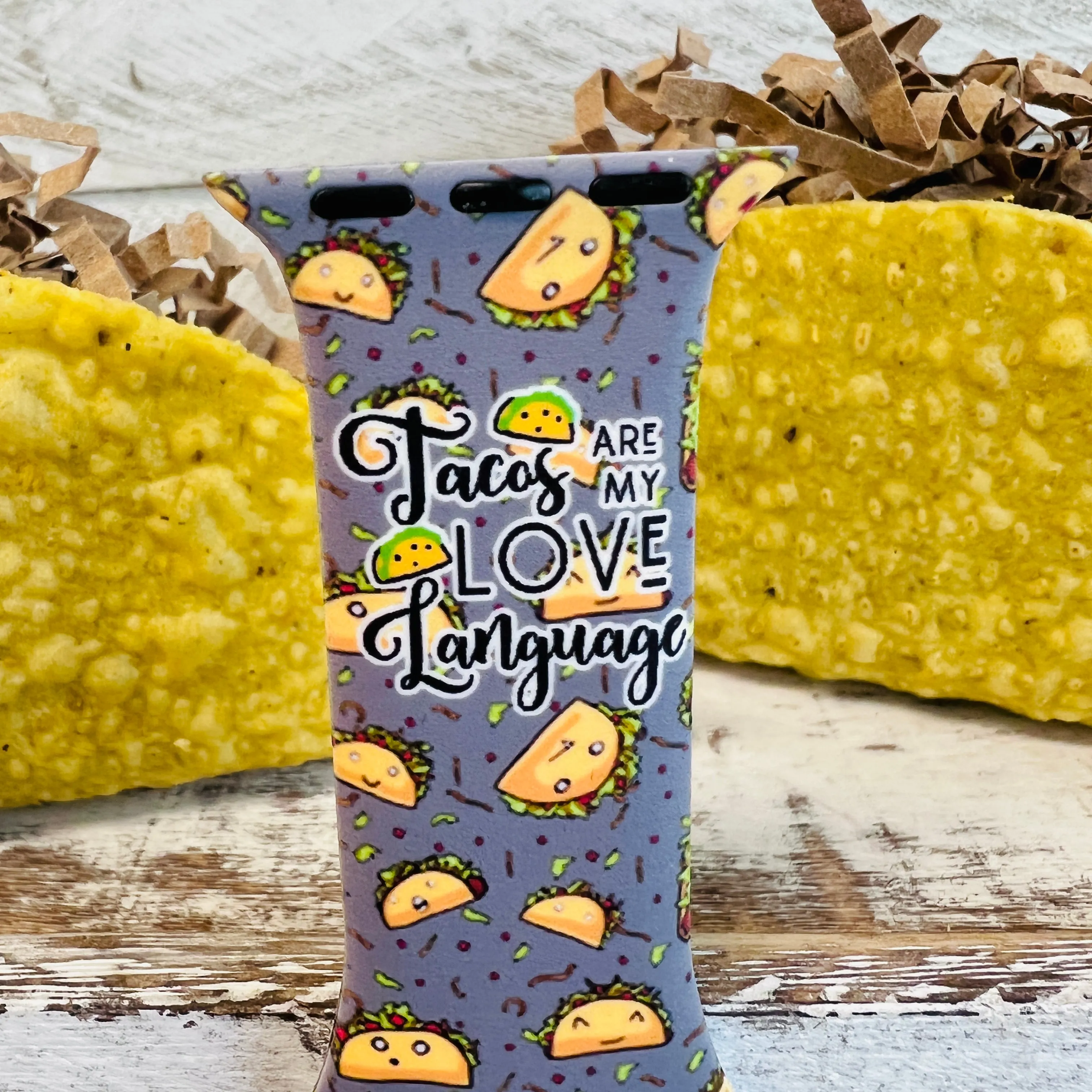 Taco Love Print Silicone Band For Apple Watch