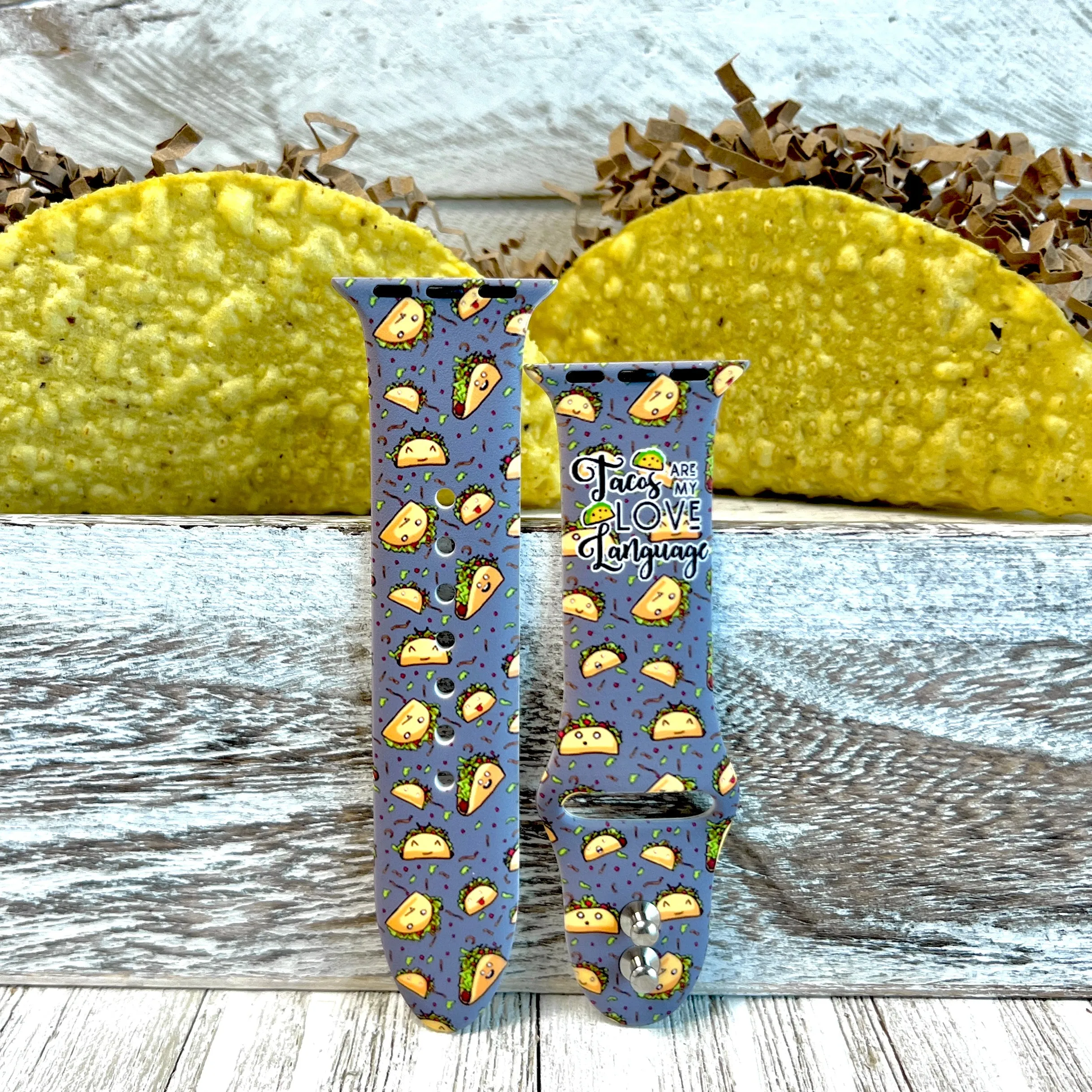 Taco Love Print Silicone Band For Apple Watch