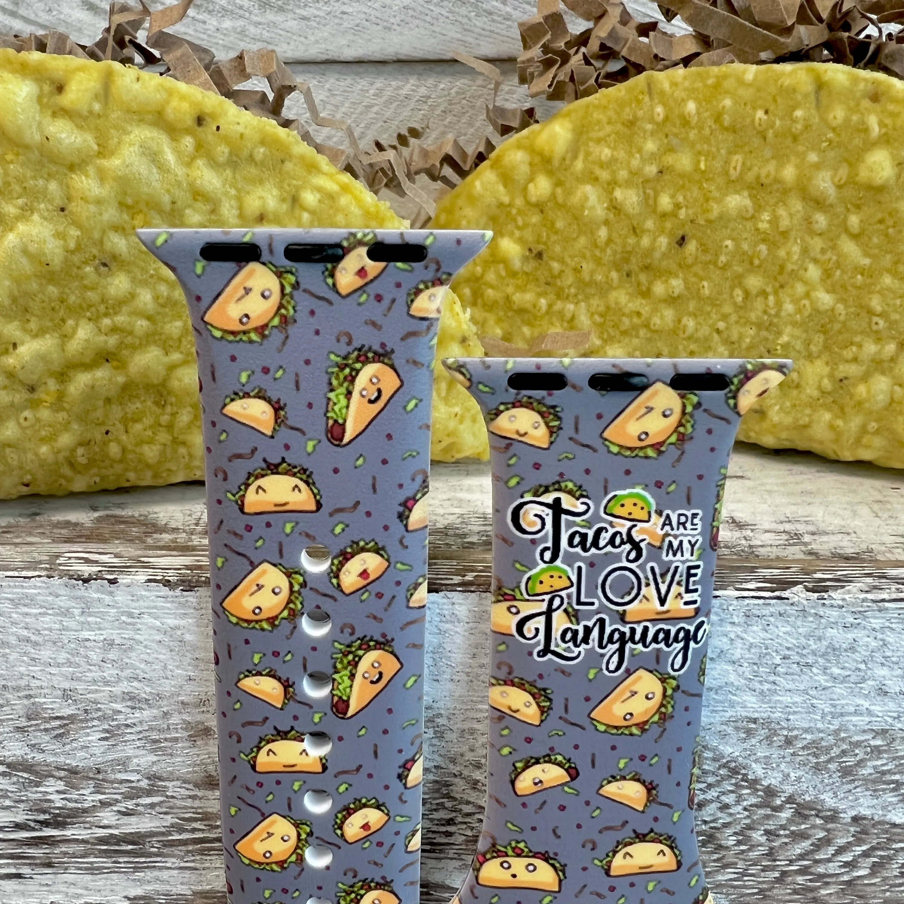 Taco Love Print Silicone Band For Apple Watch