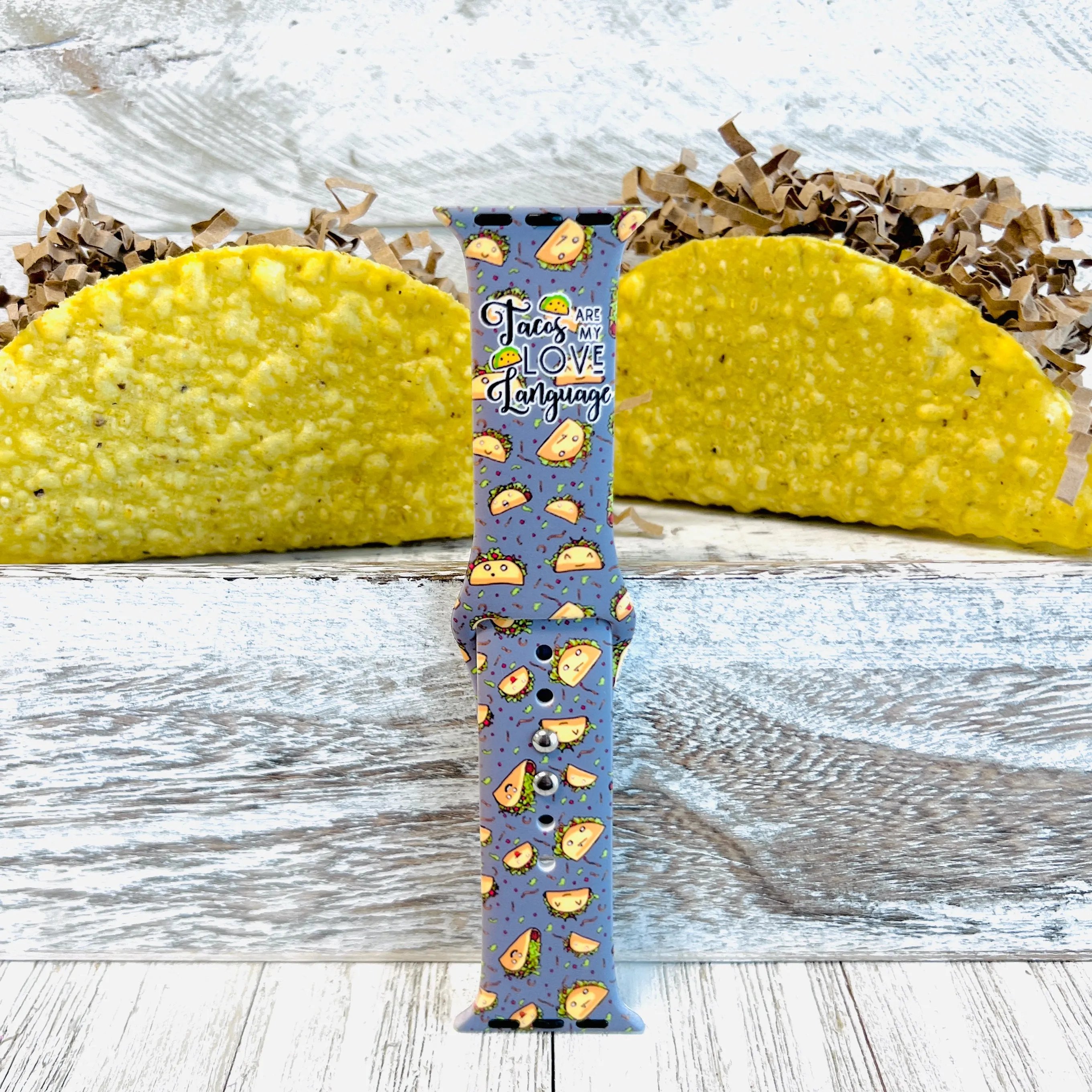 Taco Love Print Silicone Band For Apple Watch