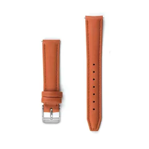 Tangerine Orange Stitched Leather Strap - 16mm Width