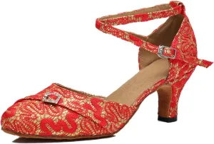 TDA Women's Classic Appliques Crystals Synthetic Tango Ballroom Salsa Latin Dance wedding Shoes