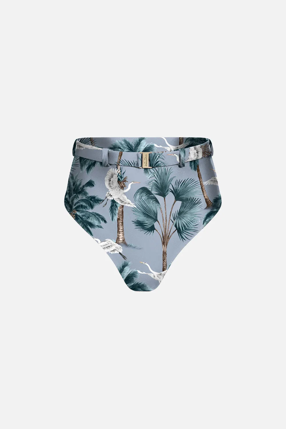 The High Waist Silhouette Bikini Bottom in Horizon Blue Heron